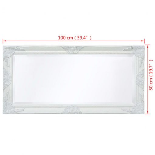 Espelho de parede, estilo barroco, 100x50 cm, branco - Image 10