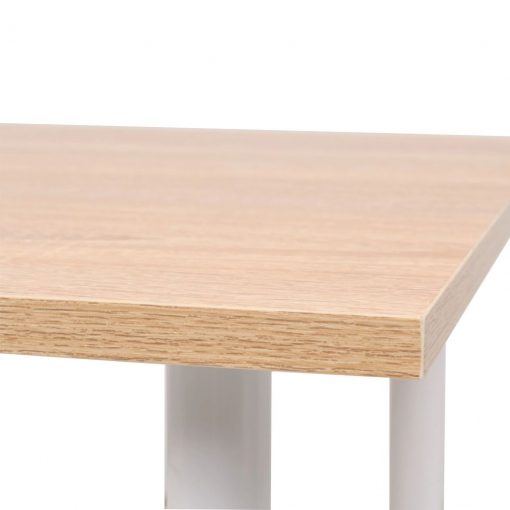Mesa de jantar 120x60x73 cm cor carvalho e branco - Image 5