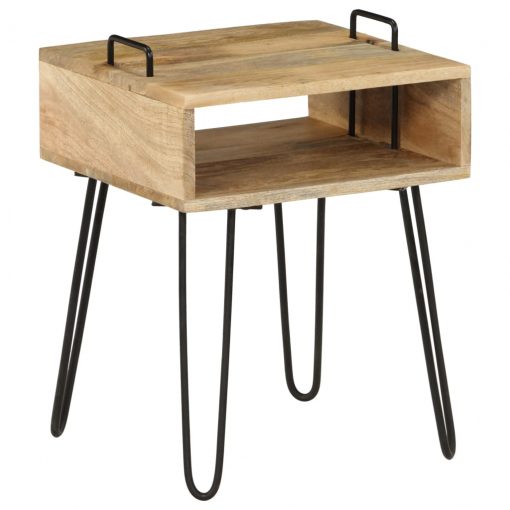Mesa de cabeceira madeira de mangueira maciça 40x34x47 cm - Image 8