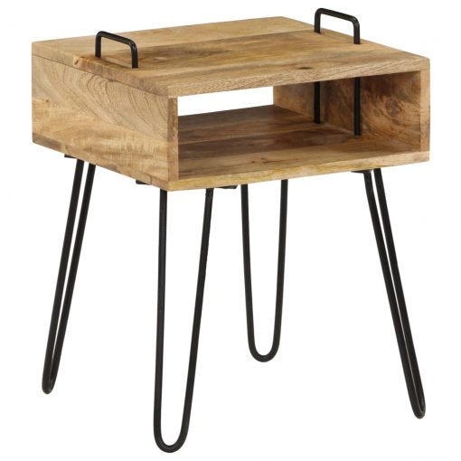 Mesa de cabeceira madeira de mangueira maciça 40x34x47 cm - Image 11