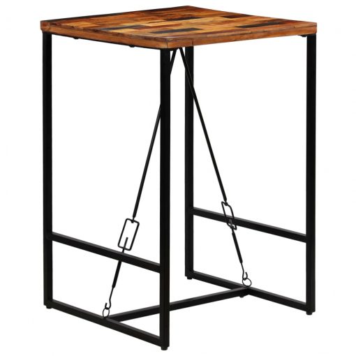 Mesa de bar em madeira reciclada maciça 70x70x106 cm - Image 3