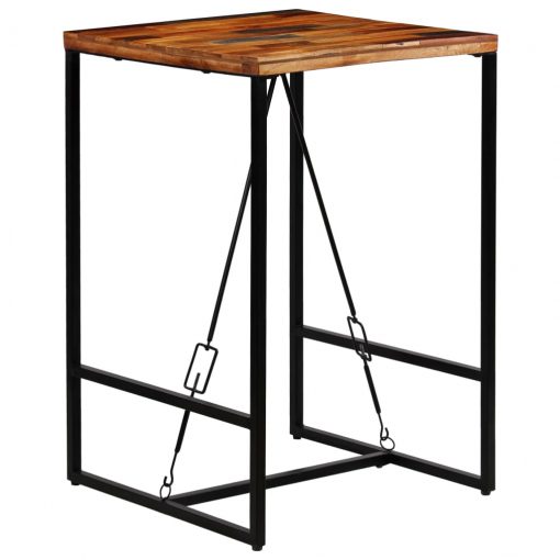 Mesa de bar em madeira reciclada maciça 70x70x106 cm - Image 10