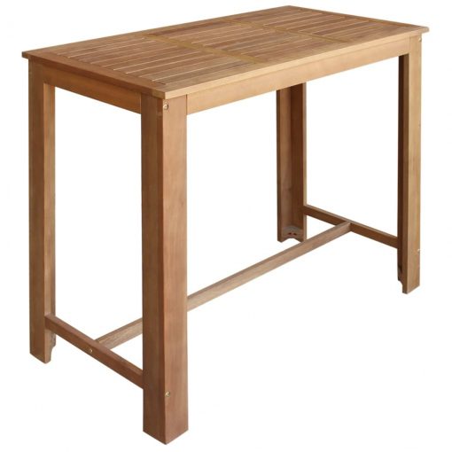 Mesa de bar em madeira de acácia maciça 120x60x105 cm - Image 3