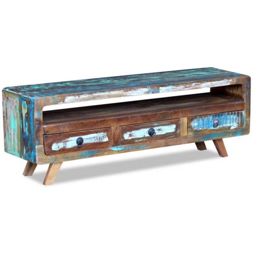 Móvel de TV com 3 gavetas, madeira reciclada sólida - Image 3
