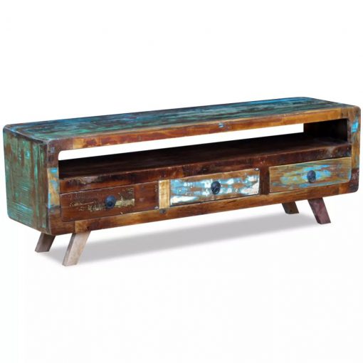 Móvel de TV com 3 gavetas, madeira reciclada sólida - Image 5
