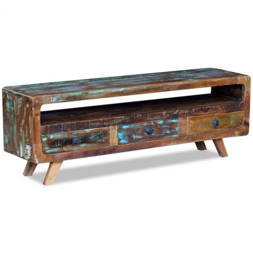 Móvel de TV com 3 gavetas, madeira reciclada sólida - Image 6