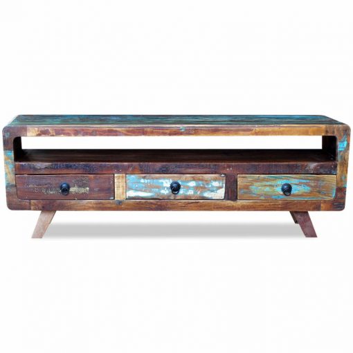 Móvel de TV com 3 gavetas, madeira reciclada sólida - Image 7