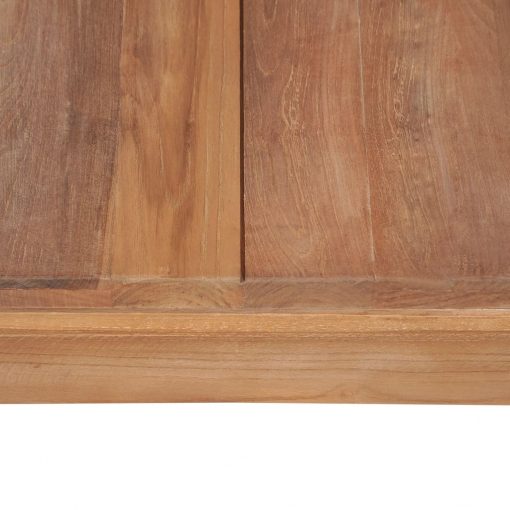 Mesa consola em teca maciça com acabamento natural 110x35x76 cm - Image 7