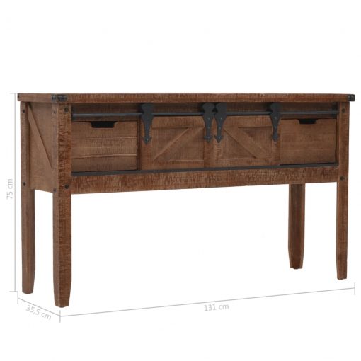 Mesa consola madeira de abeto maciça 131x35,5x75 cm castanho - Image 11