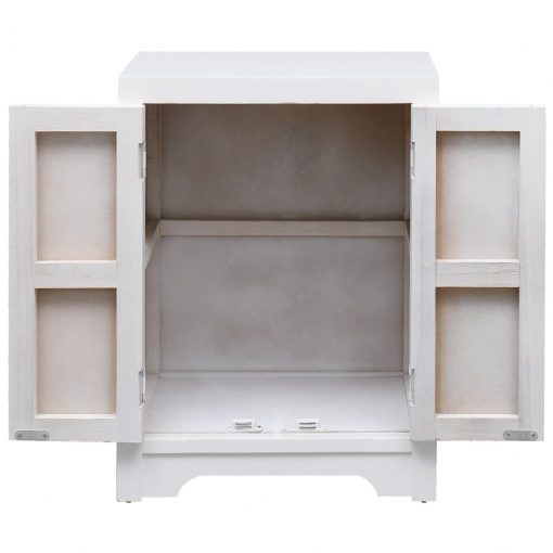 Mesa de cabeceira 38x28x52 cm madeira de paulownia branco - Image 5