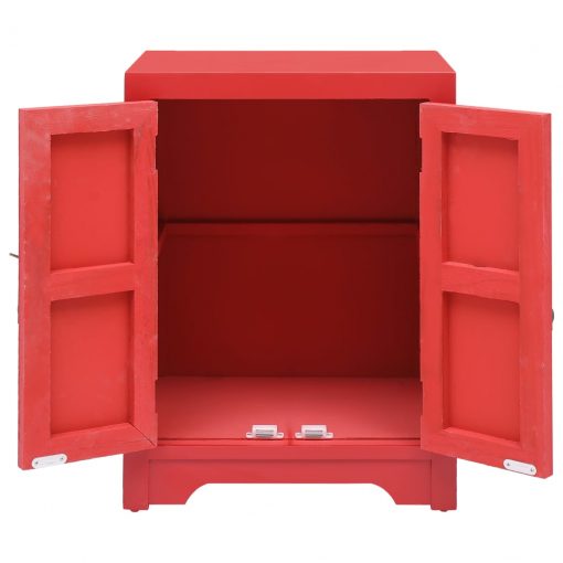 Mesa de cabeceira 38x28x52 cm madeira de paulownia vermelho - Image 5