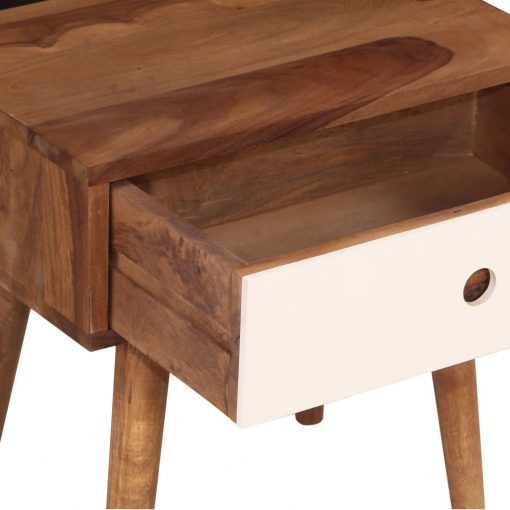 Mesa de cabeceira em madeira de sheesham maciça 45x30x45 cm - Image 5