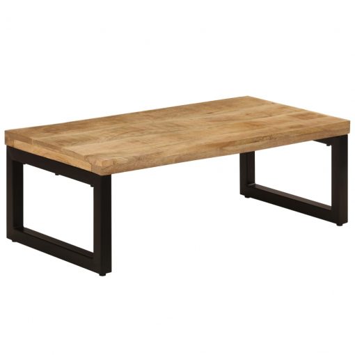 Mesa de centro 110x50x35 cm madeira de mangueira maciça e aço - Image 11