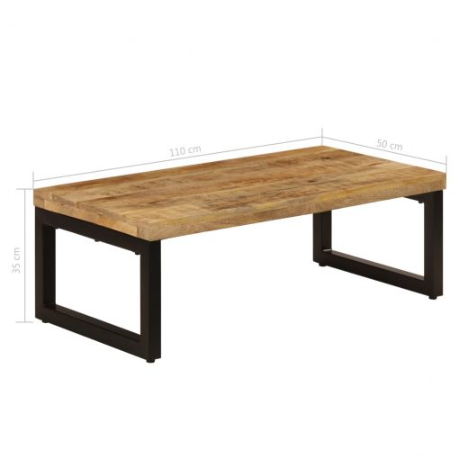 Mesa de centro 110x50x35 cm madeira de mangueira maciça e aço - Image 9
