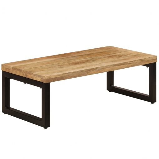 Mesa de centro 110x50x35 cm madeira de mangueira maciça e aço - Image 10