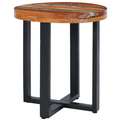 Mesa de centro 40x45 cm madeira de teca maciça e poliresina - Image 8