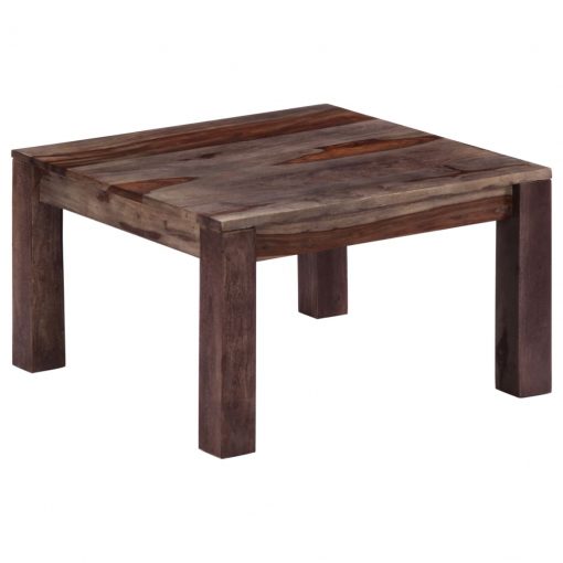 Mesa de centro 60x60x35 cm madeira de sheesham maciça cinzento - Image 11