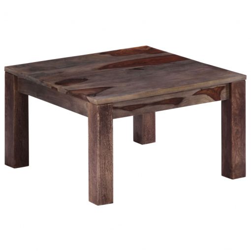 Mesa de centro 60x60x35 cm madeira de sheesham maciça cinzento - Image 9
