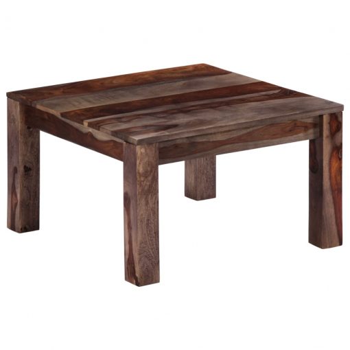 Mesa de centro 60x60x35 cm madeira de sheesham maciça cinzento - Image 10