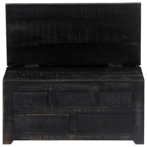 Mesa de centro 65x65x30 cm madeira de mangueira maciça preto - Image 8
