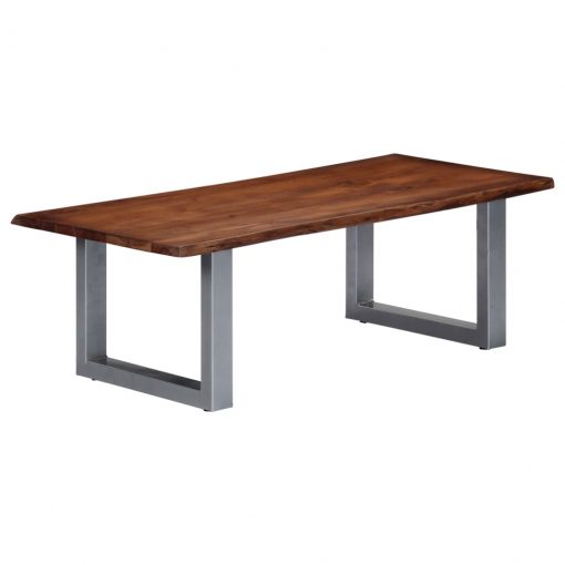 Mesa de centro com arestas vivas 115x60x40 cm acácia maciça - Image 8