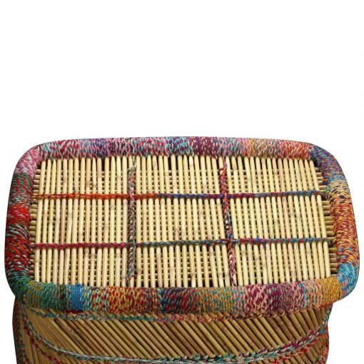 Mesa de centro em bambu com detalhes chindi multicor - Image 8