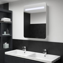 Armário espelhado para casa de banho com LED 60x11x80 cm - Armários Casa de Banho