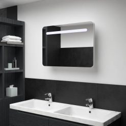 Armário espelhado para casa de banho com LED 80x11x55 cm - Armários Casa de Banho