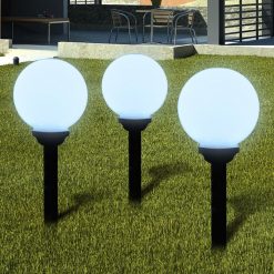 Bolas solares com pico-de-chão / 3 peças