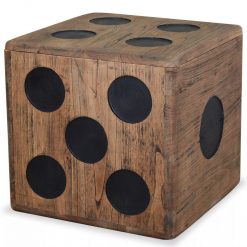 Caixa de arrumação madeira mindi 40x40x40 cm design de dado - Baús