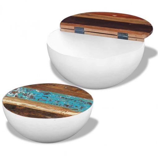 Conjunto mesa centro tipo tigela 2 pcs madeira maciça - Image 6