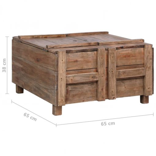 Mesa de centro 65x65x38 cm madeira recuperada maciça - Image 10