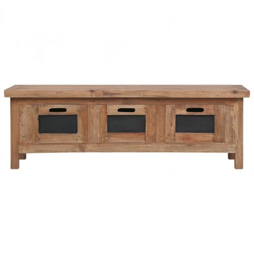 Móvel de TV com 3 gavetas 120x30x40 cm madeira de mogno maciça - Image 4