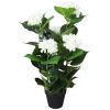 Planta hortánsia artificial com vaso 60 cm branco - Plantas Artificiais