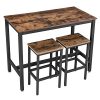 Conjunto de Mesas de Bar Estilo Rústico e Industrial