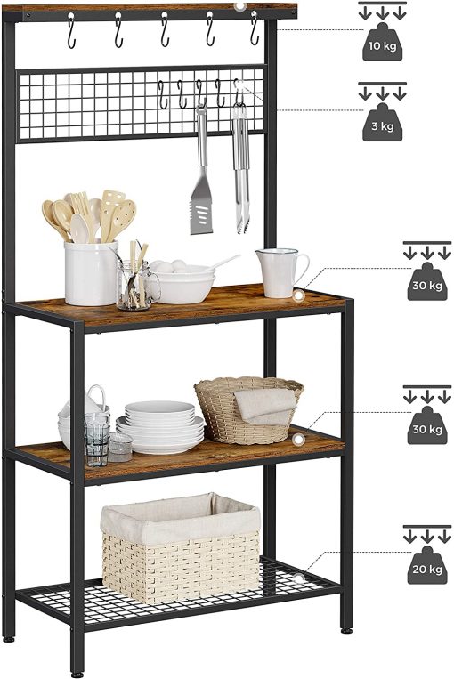 Estante de Cozinha Estilo Industrial 84 x 40 x 170 cm - Image 6