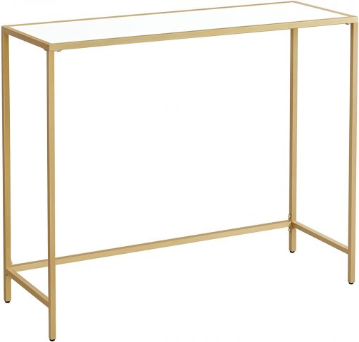 Mesa de Consola Dourada com Tampo Branco - Image 3