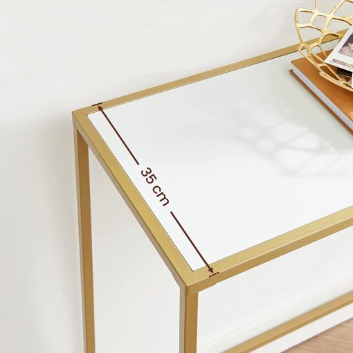 Mesa de Consola Dourada com Tampo Branco - Image 6