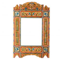 Moldura de Espelho de Madeira Marroquina - Madeira Natural - 100 x 61 cm