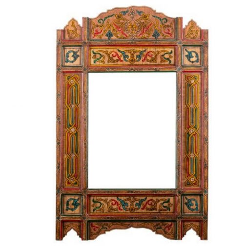 Moldura de Espelho de Madeira Marroquina - Madeira Vintage - 100 x 61 cm
