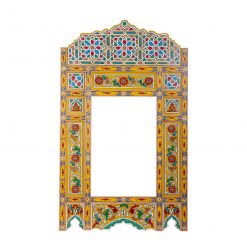 Moldura de Espelho de Madeira Marroquino - Amarelo - 118 x 68 cm