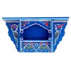 Prateleira suspensa de madeira marroquina - Azul - 48 x 26 x 10 cm