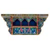 Prateleira suspensa de madeira marroquina - Azul II - 48 x 26 x 10 cm
