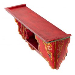 Prateleira suspensa de madeira marroquina - Tijolo Vermelho - 48 x 26 x 10 cm