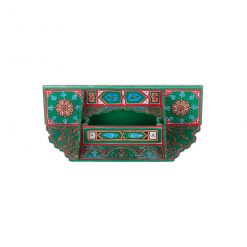 Prateleira suspensa de madeira marroquina - Verde - 48 x 26 x 10 cm