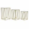 Conjunto de 3 mesas pequenas Espelho Dourado Metal (3 pcs) (40 x 40 x 70 cm)
