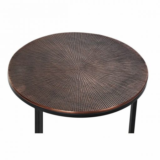 Conjunto de 3 mesas pequenas Preto Dourado Cobre Alumínio (44 x 44 x 61 cm) (3 pcs)