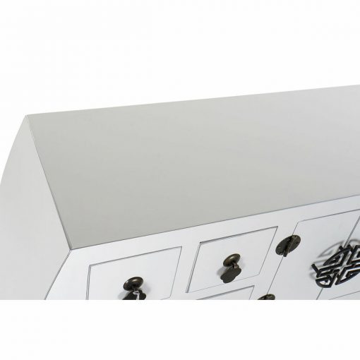 Consola Branco Prata Abeto Madeira MDF (98 x 26 x 80 cm)