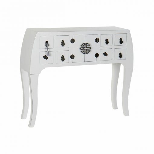 Consola Branco Prata Abeto Madeira MDF (98 x 26 x 80 cm)