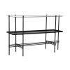 Consola Preto Metal Branco Mármore Moderno (120 x 40 x 80 cm)